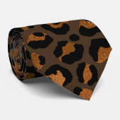 Metallische Luipaardprint in Brons Stropdas (Opgerold)