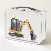 Metallische Lunchbox mit Bagger-Grafik (Voorkant)