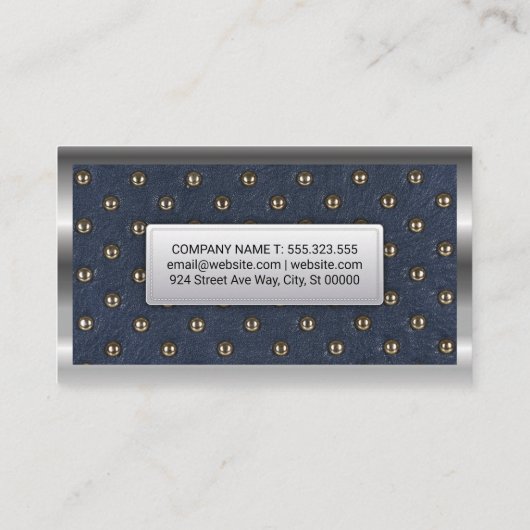 Metallische rand | Luxe bekleding Visitekaartje (Achterkant)