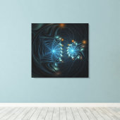 Metallische Spinnenwebben Canvas Afdruk (Insitu (Houten vloer))