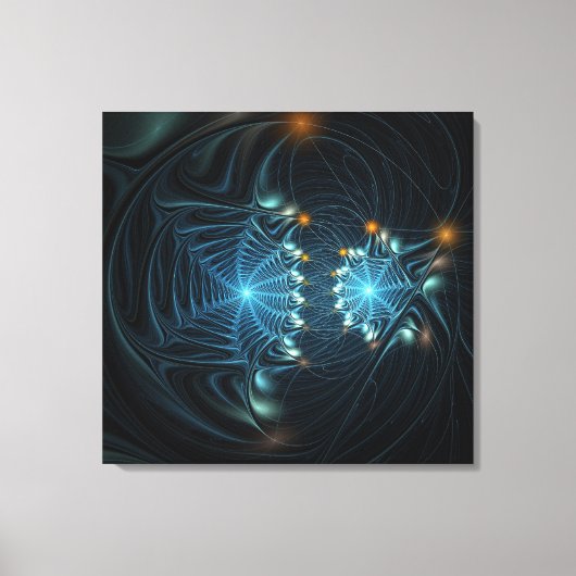 Metallische Spinnenwebben Canvas Afdruk (Voorkant)