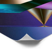 Metallische Spiraal Fractal Poster (Hoek)