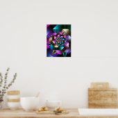 Metallische Spiraal Fractal Poster (Keuken)
