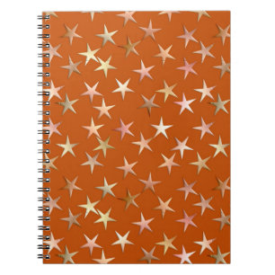 Metallische sterren, bleke goud- en koperkleuren notitieboek