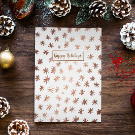 Metallische sterren - koper feestdagenkaart