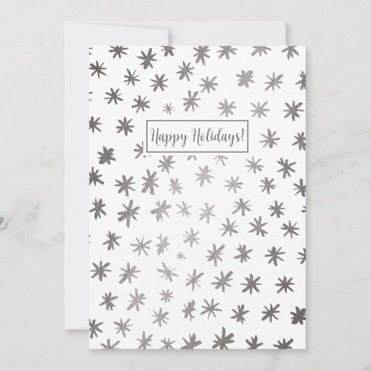 Metallische sterren - zilver feestdagenkaart (Voorkant)