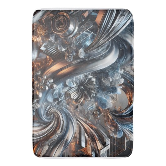 Metallische Strömungen Badmat (Voorkant Verticaal)