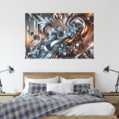 Metallische Strömungen Canvas Afdruk (Insitu (Slaapkamer))