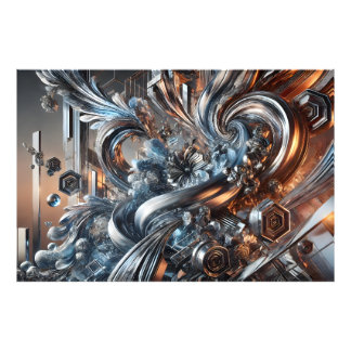 Metallische Strömungen Foto Afdruk