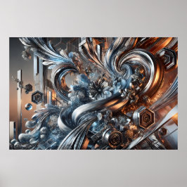 Metallische Strömungen Poster