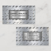 Metallische textuur | Hardware Gereedschap Visitekaartje (Voorkant / Achterkant)