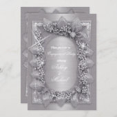 metallische zilveren bladeren luxe mode chic kaart (Voorkant / Achterkant)