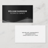 Metallische Zilveren Golf Achtergrond Visitekaartje (Voorkant / Achterkant)