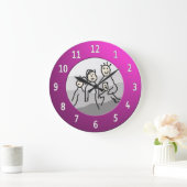 Metallize Personalize Round Pink Framed Photo Grote Klok (Huis)