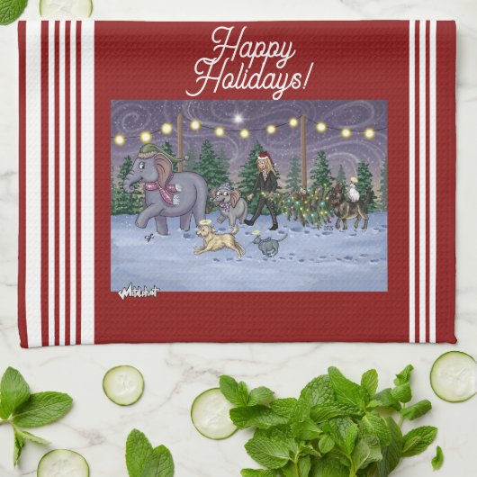 Metalphant Family Tree Kitchen Towel Theedoek (Gevouwen)