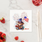 Metalphant USA Flag Paper Napkin Servet (Insitu)