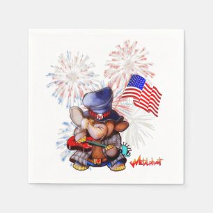 Metalphant USA Flag Paper Napkin Servet