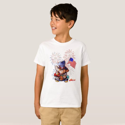 Metalphant USA T-shirt van het Kind van de vlag (Voorkant volledig)