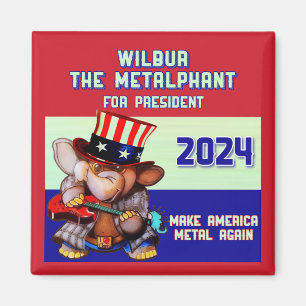 Metalphant voor President 2024 Magneetrood Magneet