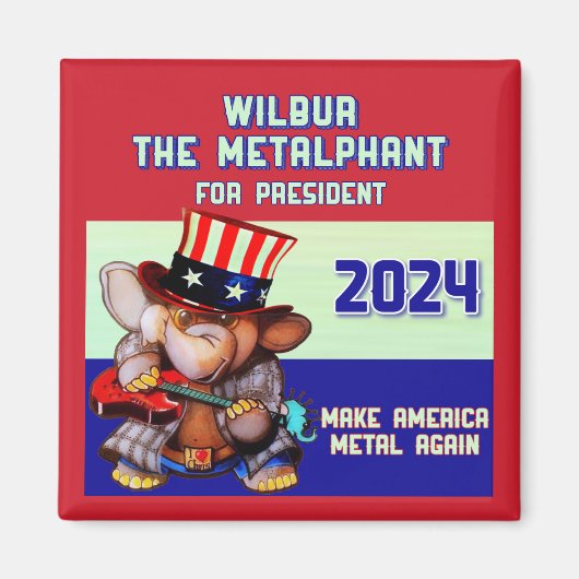 Metalphant voor President 2024 Magneetrood Magneet (Voorkant)