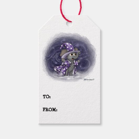 Metalphant Wilbur in de Labels van de Wintergift Cadeaulabel (Voorkant)