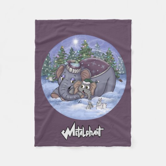 Metalphant Wilbur & Moeder Fleece Dekbed Deken (Voorkant)
