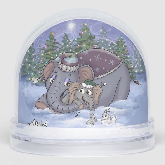 Metalphant Wilbur & Mom Snow Globe Sneeuwbol (Voorkant)