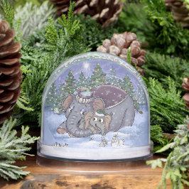 Metalphant Wilbur & Mom Snow Globe Sneeuwbol