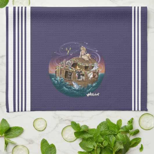 Metalphant Wilbur & Noah-ery's Ark Keuken Handdoek (Gevouwen)
