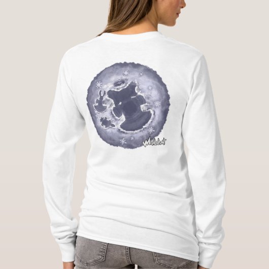 Metalphant Wilbur Sneeuwengelen Dames Lange Mouw T-shirt (Achterkant)