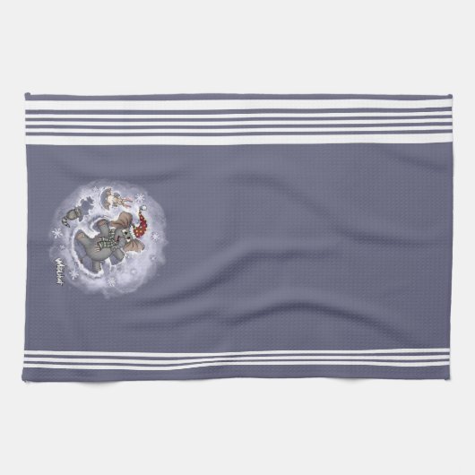 Metalphant Wilbur Sneeuwengelen Keukenhanddoek (Horizontaal)