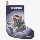 Metalphant Wilbur Sneeuwengelen Kous Kleine Kerstsok (Voorkant)