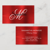 Metalrood Folie Fancy Monogram Visitekaartje (Voorkant / Achterkant)