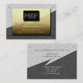 Metalwork Engineer Monogram - goud in staal Visitekaartje (Voorkant / Achterkant)