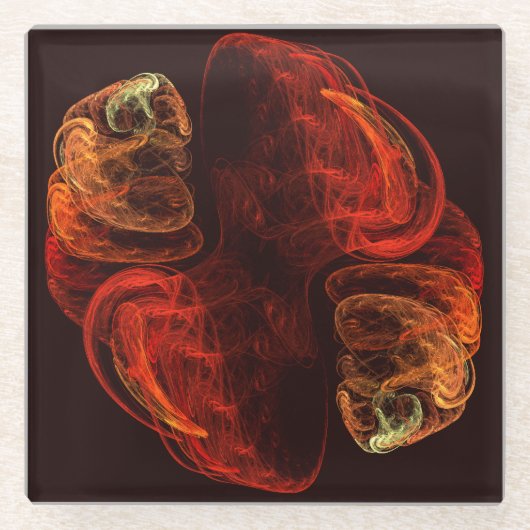 Metamorfose Abstracte kunst Glazen Onderzetter (Voorkant)