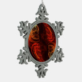 Metamorfose Abstracte kunst Tin Sneeuwvlok Ornament (Links)
