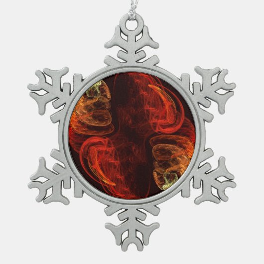 Metamorfose Abstracte kunst Tin Sneeuwvlok Ornament (Voorkant)