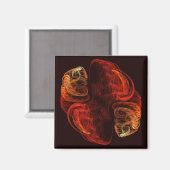 Metamorfose Abstracte Kunstvierkant Magnet (Voorkant / Achterkant)
