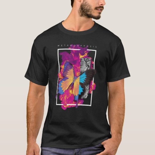 METAMORFOSE ARTISTIEK VLINDERONTWERP T-SHIRT (Voorkant)