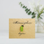 Metamorfose begint Monarch Butterfly Green Briefkaart (Staand voorkant)