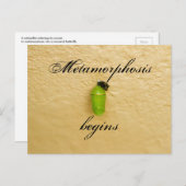 Metamorfose begint Monarch Butterfly Green Briefkaart (Voorkant / Achterkant)