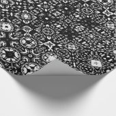 Metamorfose Medallion Pattern Black en White Cadeaupapier (Hoek)