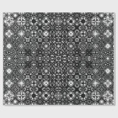 Metamorfose Medallion Pattern Black en White Cadeaupapier (Vlak)