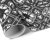 Metamorfose Medallion Pattern Black en White Cadeaupapier (Rol Hoek)