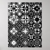 Metamorfose Medallion Pattern Black en White Poster (Voorkant)