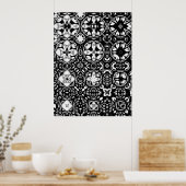 Metamorfose Medallion Pattern Black en White Poster (Keuken)