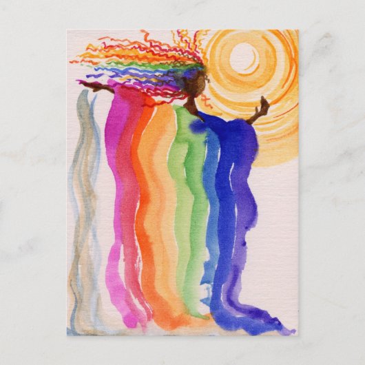 Metamorfose regenboogvrouwen Waterverf schilderen Briefkaart (Voorkant)