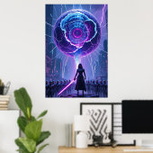 Metamorfose Sci-Fi Poster - Futuristische krijger (Thuiskantoor)