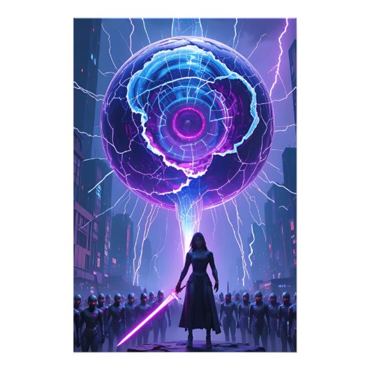 Metamorfose Sci-Fi Poster - Futuristische krijger (Voorkant)