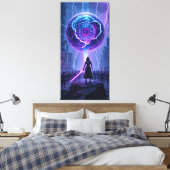 Metamorfose Sci-Fi Poster - Futuristische krijger Canvas Afdruk (Insitu (Slaapkamer))